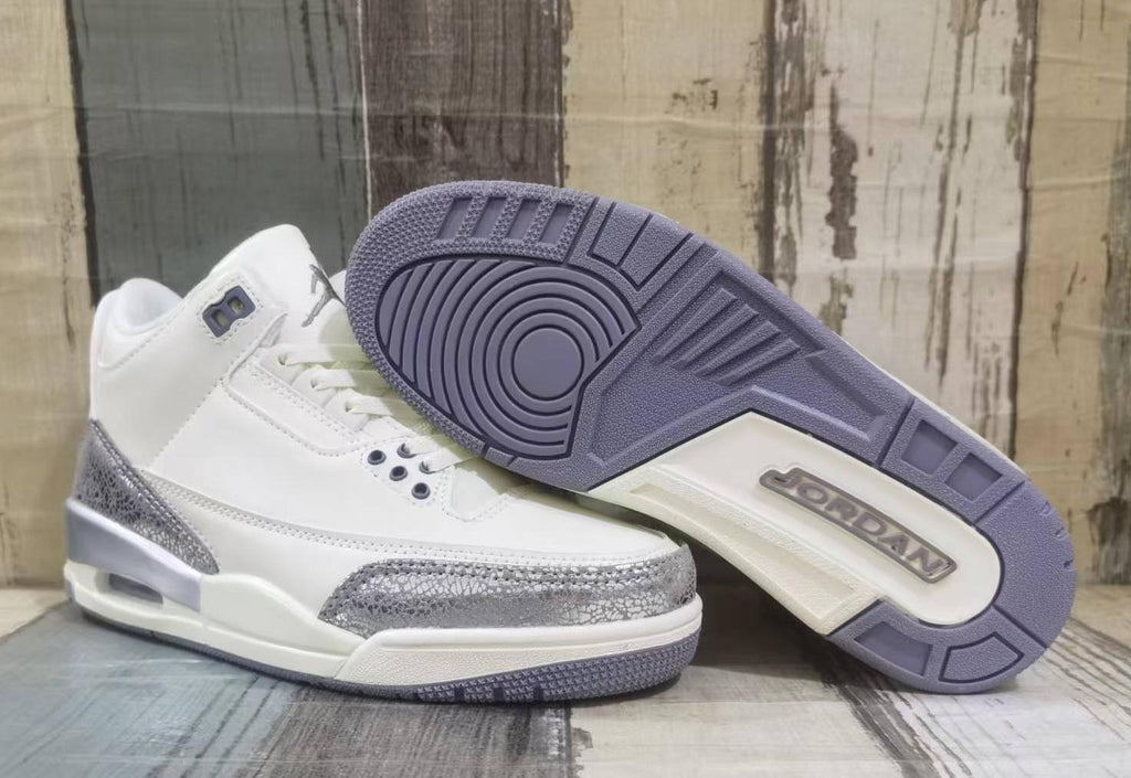 Air Jordan 3 Retro Beige‑Silver Men's