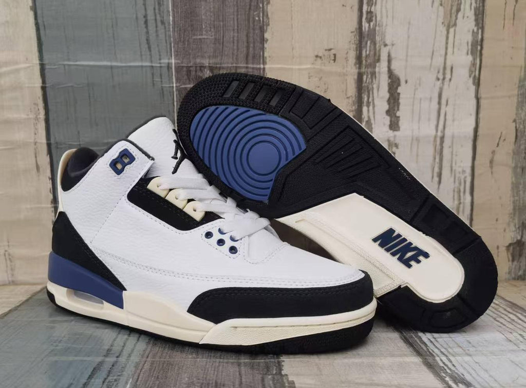 Air Jordan 3 Retro White‑Grey‑Blue Men's