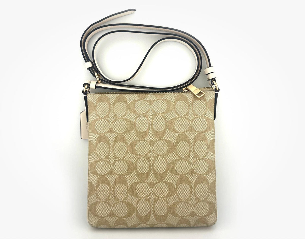 NWT Coach Mini Rowan File Crossbody Bag In Signature Canvas & Leather