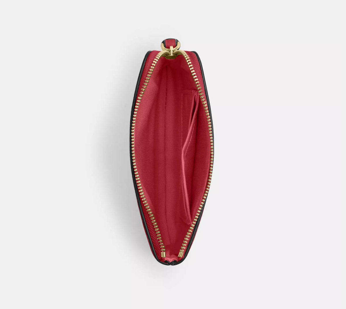 NWT Coach Leather Corner Zip Wristlet Wallet Gold/Red