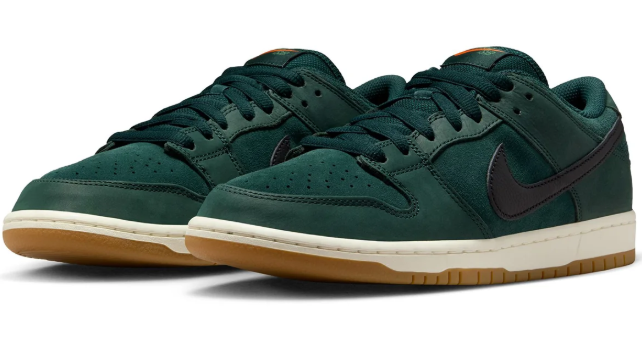 Nike SB Dunk Low Orange Label Deep Fir Gum Sole Skate Shoes