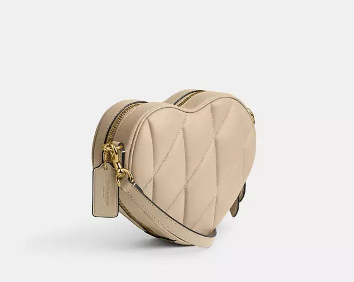 NWT Coach Heart Crossbody Leather Bag With Quilting