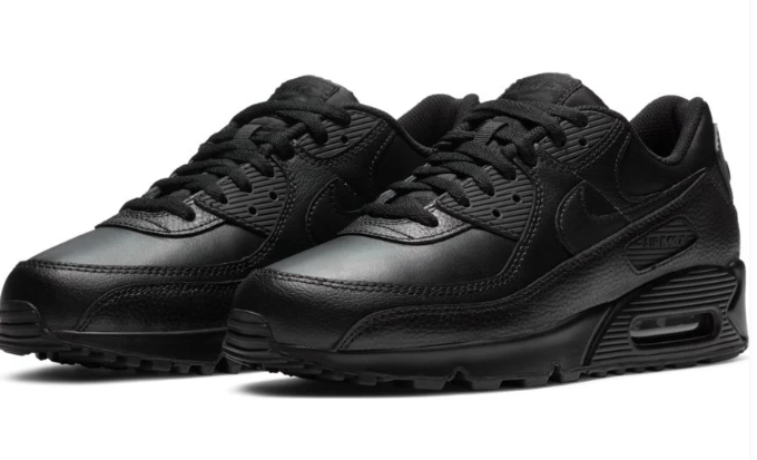 Nike Air Max 90 LTR Men's Leather Sneakers Triple Black
