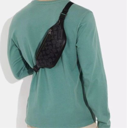 NWT Coach Warren Mini Belt Bag Fanny Pack In Signature Canvas & Smooth Leather