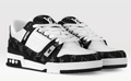 Louis Vuitton LV Trainer Sneakers Black White Monogram Leather Denim