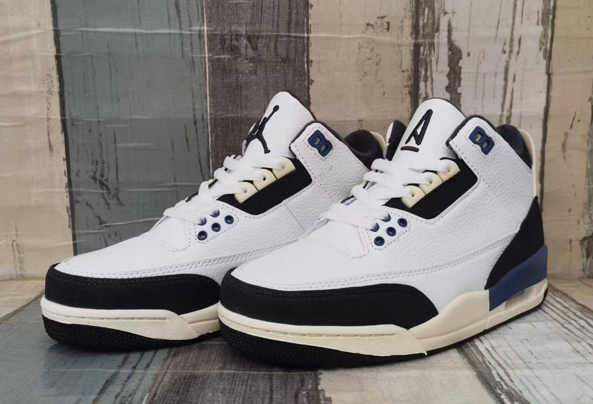 Air Jordan 3 Retro White‑Grey‑Blue Men's