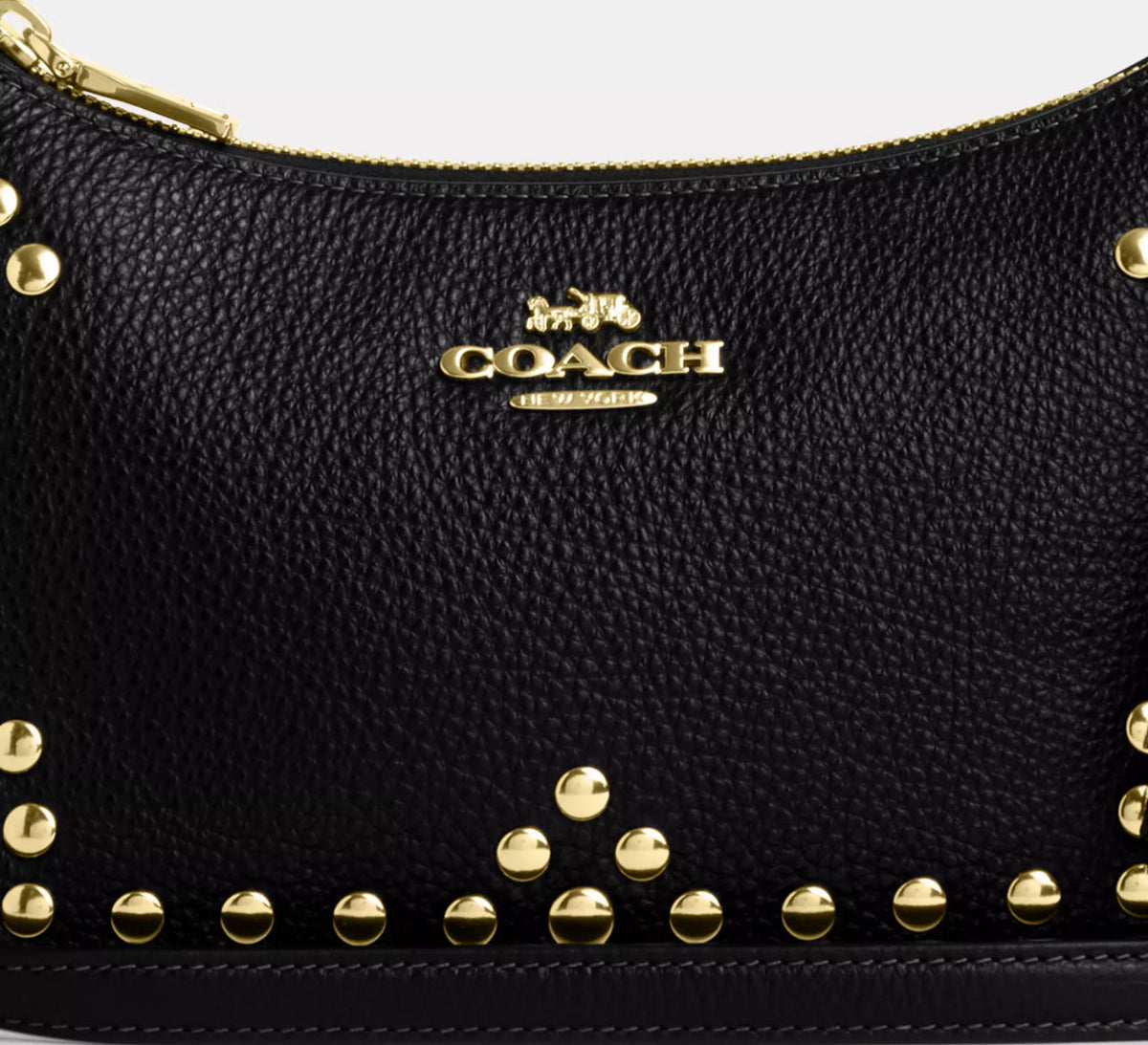 NWT Coach Leather Teri Shoulder Bag With Rivets In Black