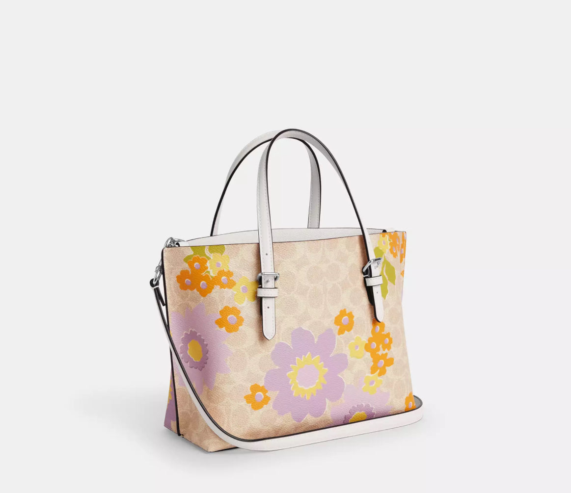 NWT Coach Mollie Tote Bag 25 In Signature Canvas With Floral Print