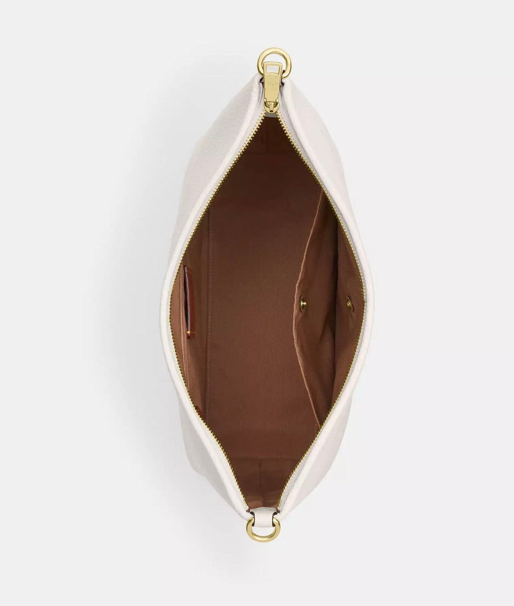 NWT Coach Large Laurel Shoulder Bag in Gold/Chalk