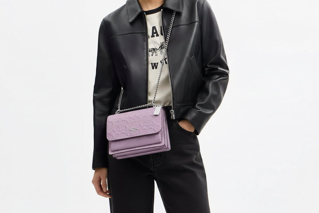 NWT Coach Klare Medium Crossbody Bag In Signature Leather In Light Violet