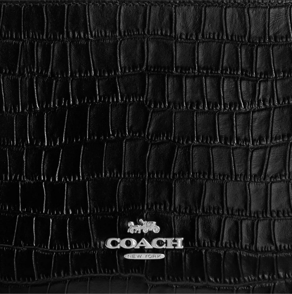 NWT Coach Slim Crossbody In Croc-Embossed Leather- Black