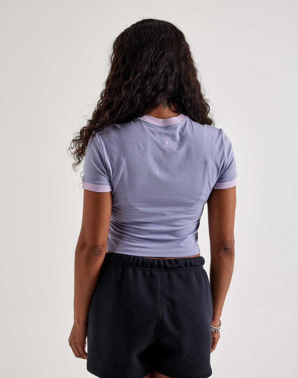 Women's Jordan Cropped Graphic Tee - Indigo Haze/Pink